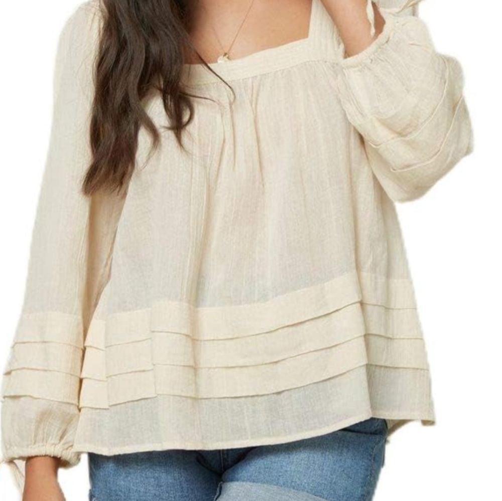 Elegant Cream Blouse with Lace Details